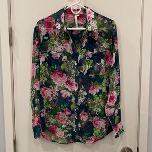 Nordstrom sheer floral print blouse